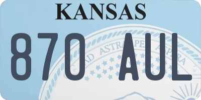 KS license plate 870AUL