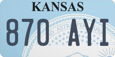 KS license plate 870AYI