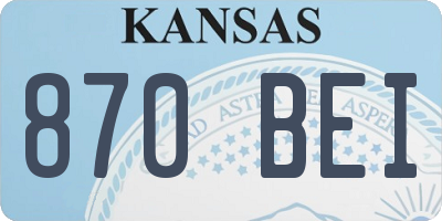 KS license plate 870BEI