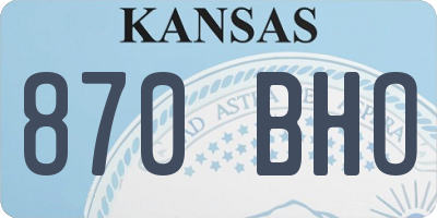 KS license plate 870BHO