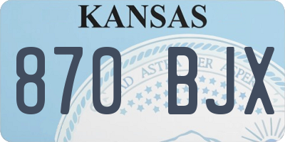 KS license plate 870BJX