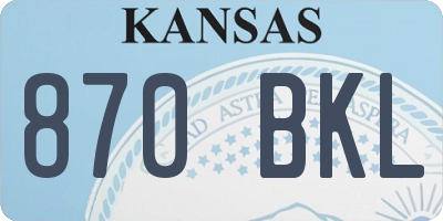 KS license plate 870BKL