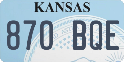KS license plate 870BQE