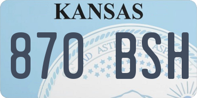 KS license plate 870BSH