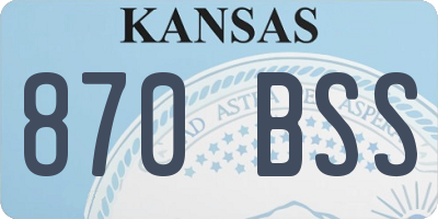 KS license plate 870BSS