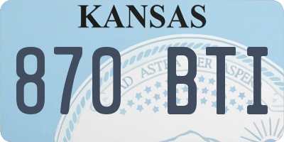 KS license plate 870BTI