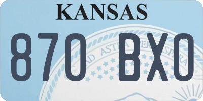 KS license plate 870BXO