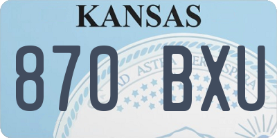 KS license plate 870BXU