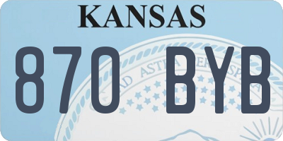 KS license plate 870BYB