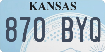 KS license plate 870BYQ