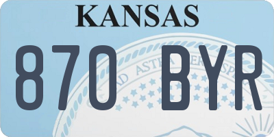 KS license plate 870BYR