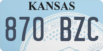 KS license plate 870BZC
