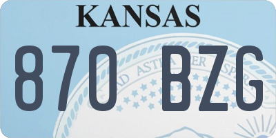 KS license plate 870BZG