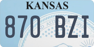 KS license plate 870BZI
