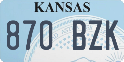 KS license plate 870BZK