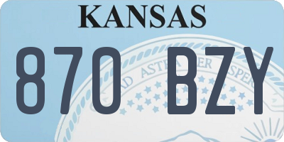 KS license plate 870BZY