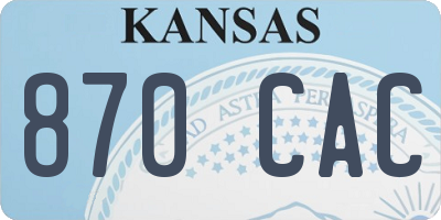 KS license plate 870CAC