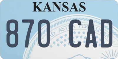 KS license plate 870CAD