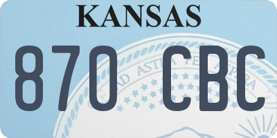 KS license plate 870CBC