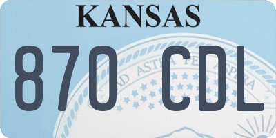 KS license plate 870CDL