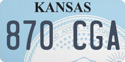 KS license plate 870CGA