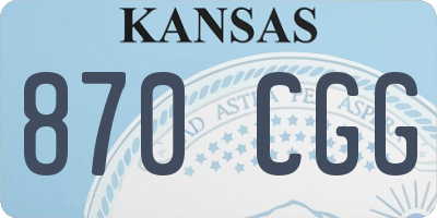 KS license plate 870CGG