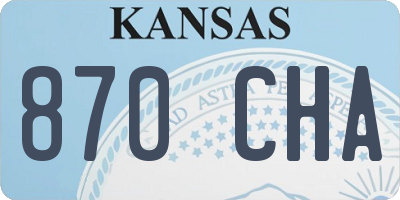 KS license plate 870CHA
