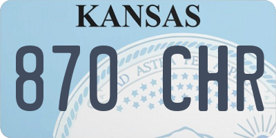 KS license plate 870CHR
