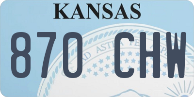KS license plate 870CHW