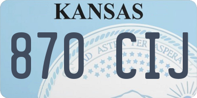KS license plate 870CIJ