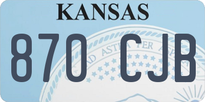 KS license plate 870CJB