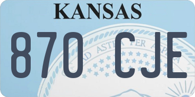 KS license plate 870CJE