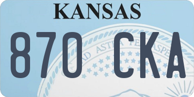 KS license plate 870CKA