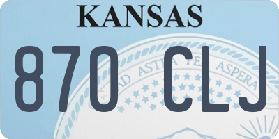 KS license plate 870CLJ