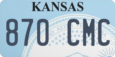 KS license plate 870CMC