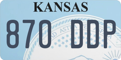 KS license plate 870DDP