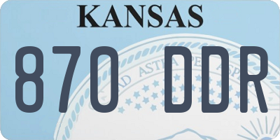 KS license plate 870DDR