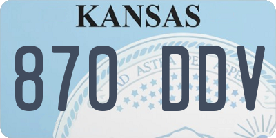 KS license plate 870DDV
