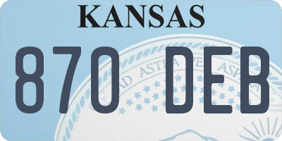 KS license plate 870DEB