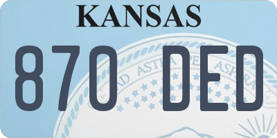 KS license plate 870DED