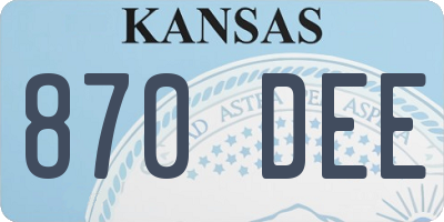 KS license plate 870DEE