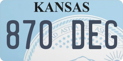 KS license plate 870DEG