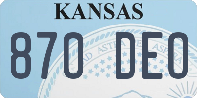 KS license plate 870DEO