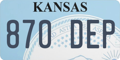 KS license plate 870DEP