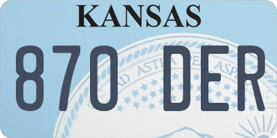 KS license plate 870DER
