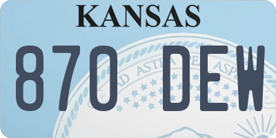 KS license plate 870DEW