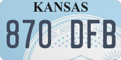 KS license plate 870DFB