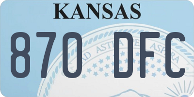 KS license plate 870DFC