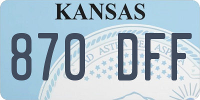 KS license plate 870DFF