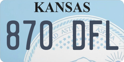 KS license plate 870DFL